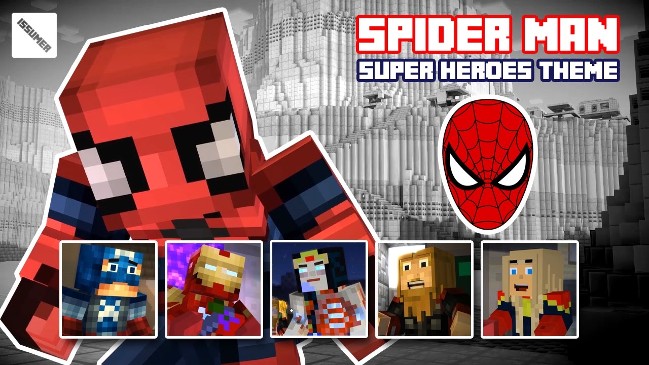 Play as SPIDER MAN! FULL Minecraft Story Mode Episode 8, Super Heroes Theme
