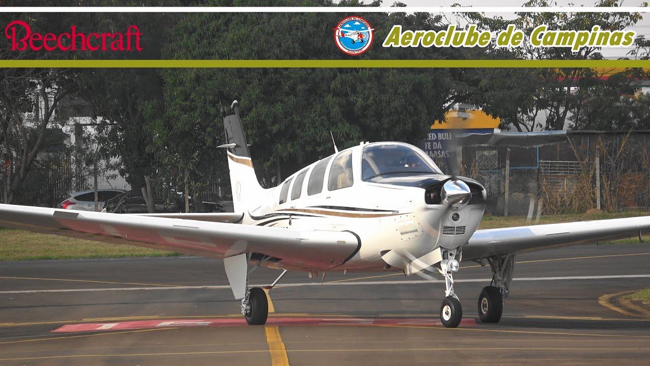 Beechcraft G36 Bonanza PR-RJV - landing - Aeroclube de Campinas-SP SDAM 2025