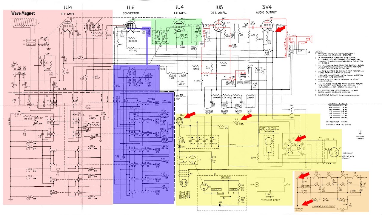 Zenith Trans-Oceanic B600 Schematic Diagram
