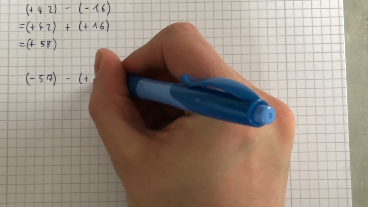 Subtrahieren einer rationalen Zahl (Klasse 7)