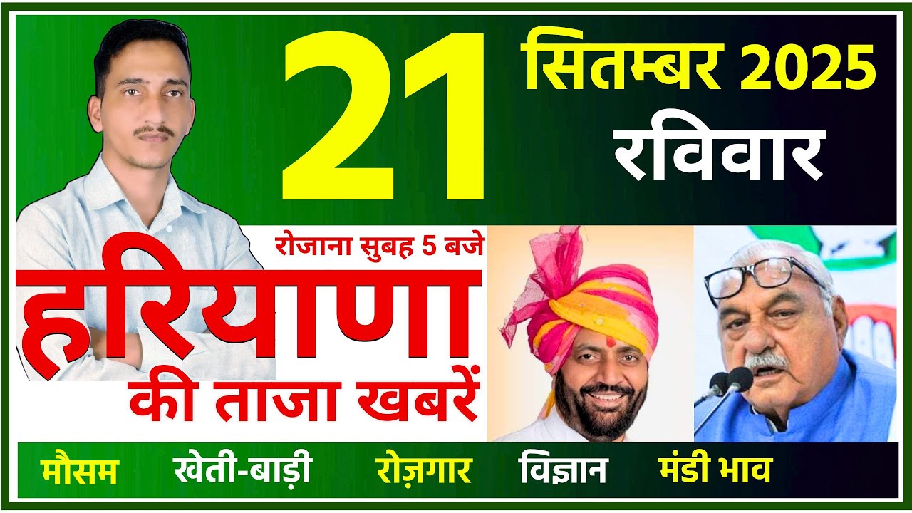 21 September 2025 Haryana News || हरियाणा की ताजा खबरें || Haryana Live News || CWB Hindi News