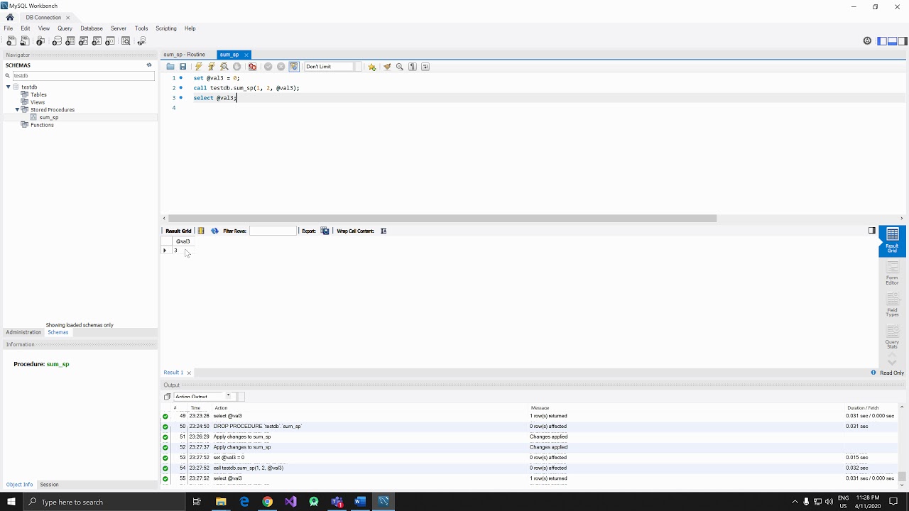 MySQL - How to create Stored Procedure with I/O Parameter