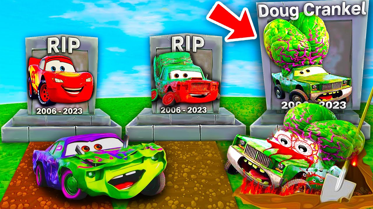 Lightning McQueen GRAVE vs Doug Crankel GRAVE vs RIP Liability vs Pileupart! Big & Small Pixar Cars