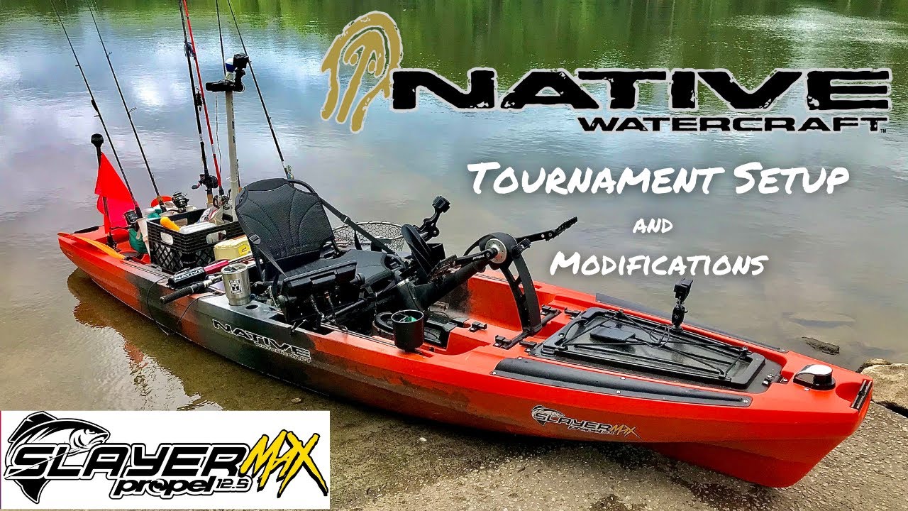 Tournament Kayak Bass Fishing Set-Up for Native Slayer Max 12.5 Walk-Through of Accessories and Mods