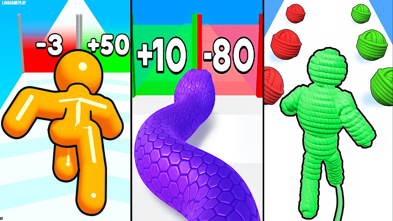 Tall Man Run vs Snake Run Race vs Rope Man