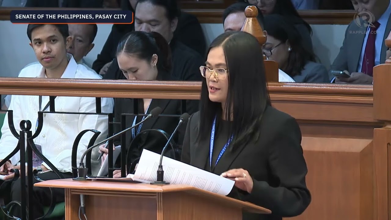 Sara Duterte's counsel Sheila Sison delivers her opening speech