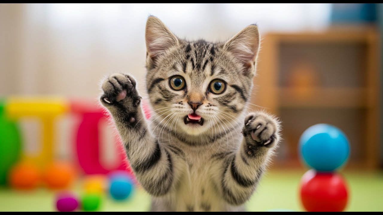 Daily Funny Activities of Bobtail Kitten  Playful Cat Moments at Home