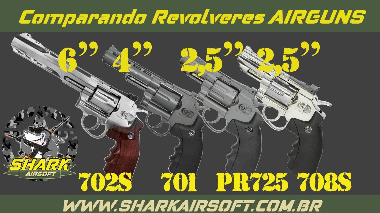 Comparando Revolveres AIRGUNS CO2 W702S - W701 - PR725 - W708S