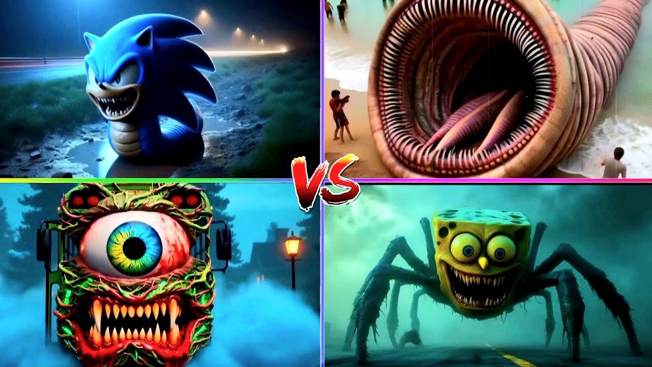 Dark Speed Beast 🆚 Giant Sand Worm 🆚 Eyeball Cube 🆚 Spider Sponge Tiles Hop EXE Monster
