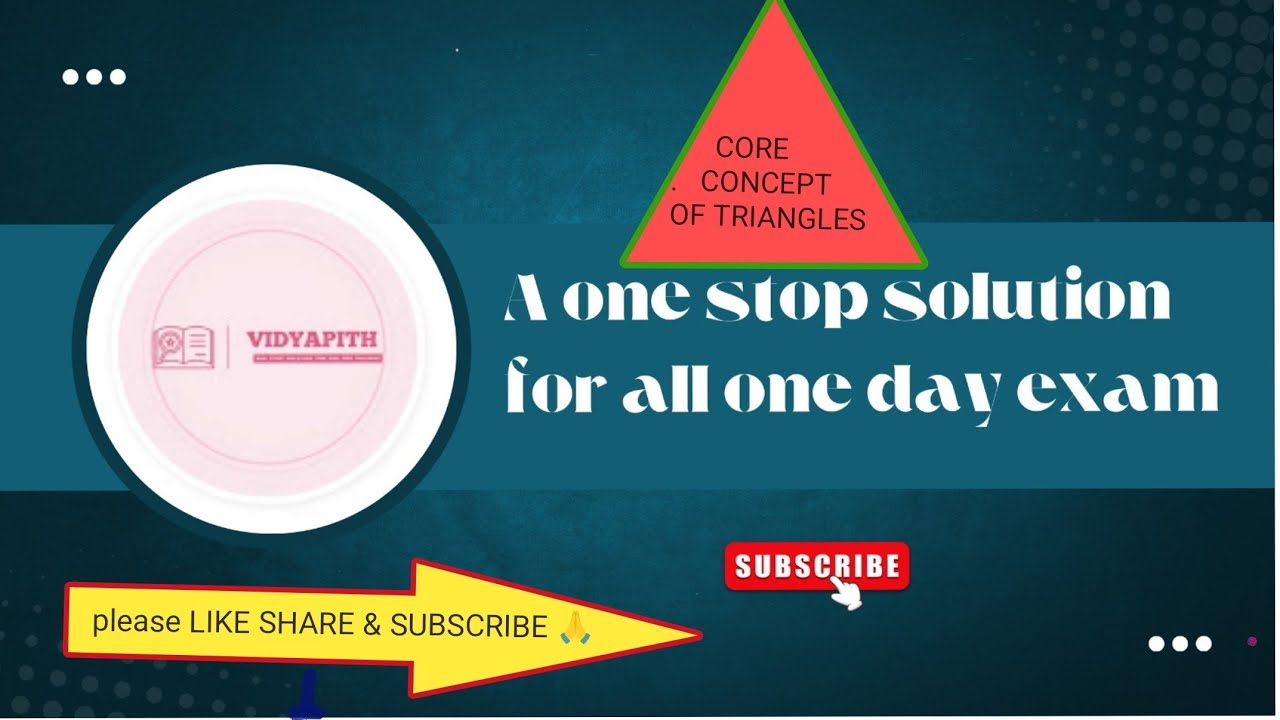 TRIANGLE IMPORTANT THEOREM PART 1 BY Vidyapith | important concept of triangle | geometry |#maths