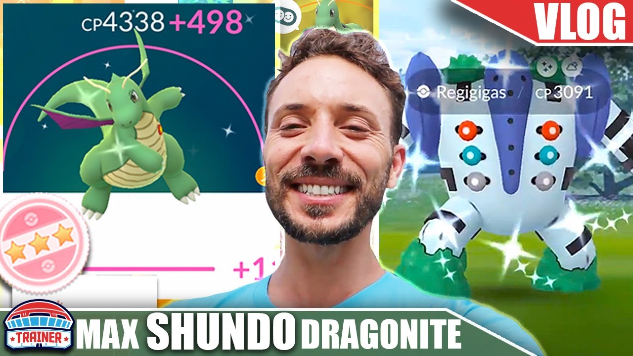 MAXING MY LEVEL 51 *SHUNDO DRAGONITE* - SHINY REGIGIGAS WINS! | Pok&eacute;mon GO Vlog