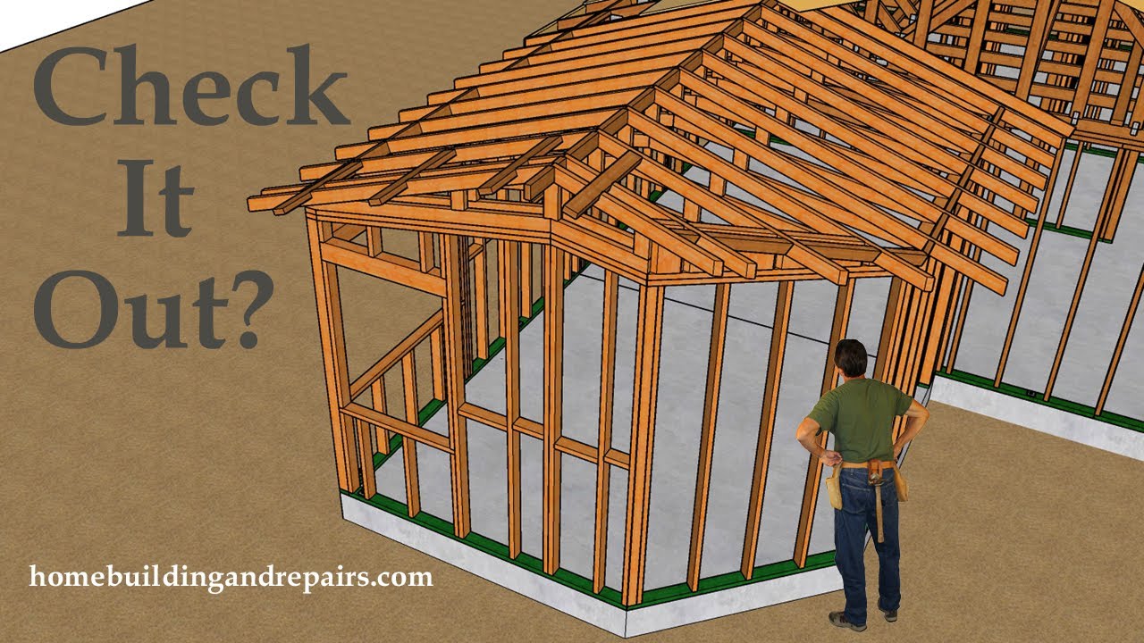 Angled Wall Framing And Scissor Roof Truss Design And Assembly - Construction Education Ideas