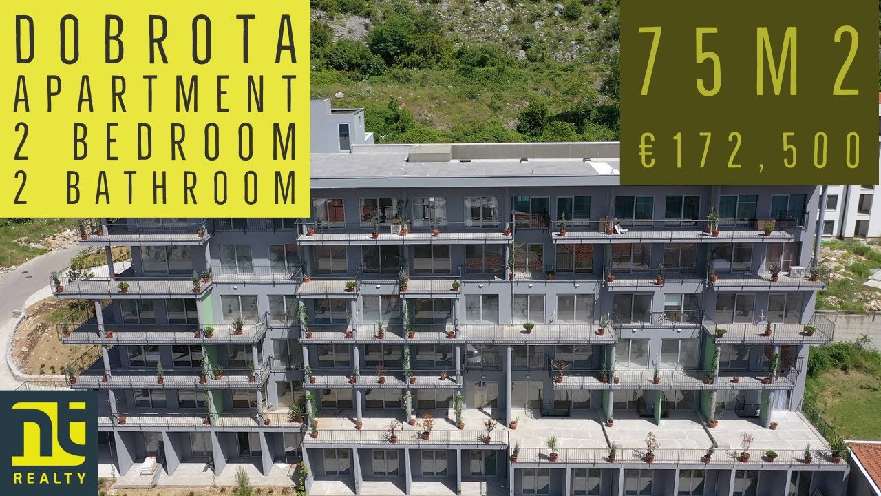 Kotor Bay - Dobrota 2 Bedroom 2 Bathroom Apartment with Large Balcony and Sea Views 75m2 &euro;172,500