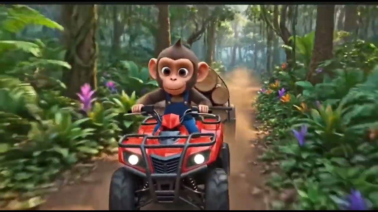 Chintu jungal se lakdi le jaate huye khana banane ke liye # chintu the monkey 