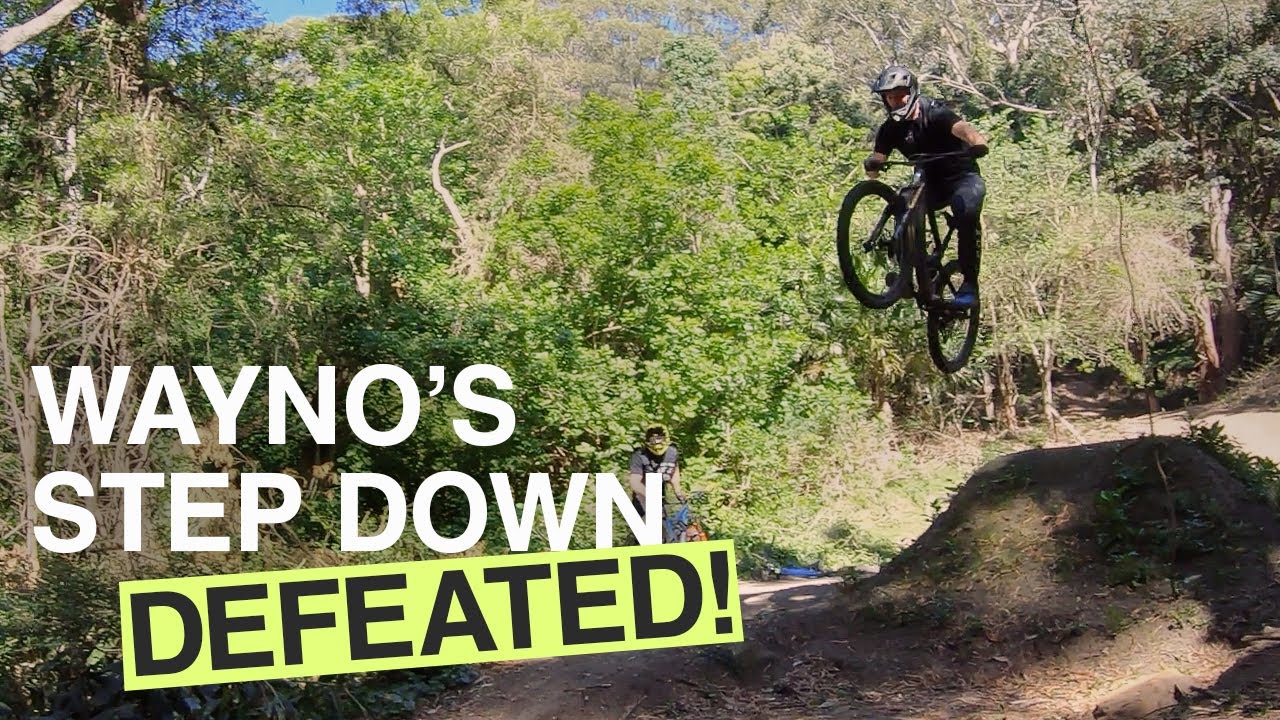 Conquering Wayno's step down! Finally hit this big jump at Bulli MTB