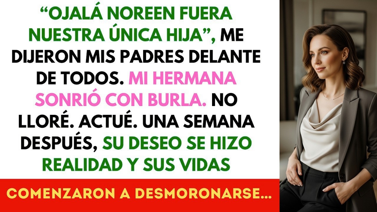 En la reunión familiar, mis padres dijeron   Ojalá tu hermana fuera nuestra ÚNICA hija   Así qu