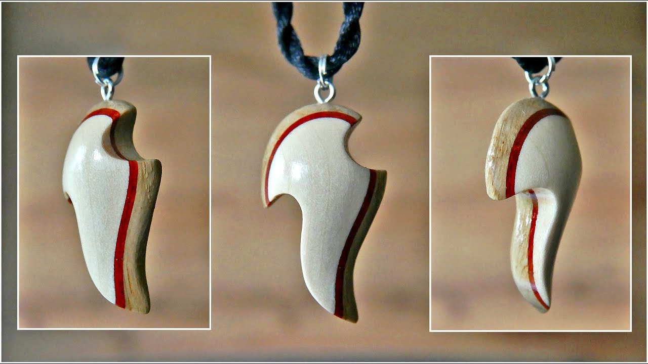 Maple, oak and mahogany wood necklace - DIY