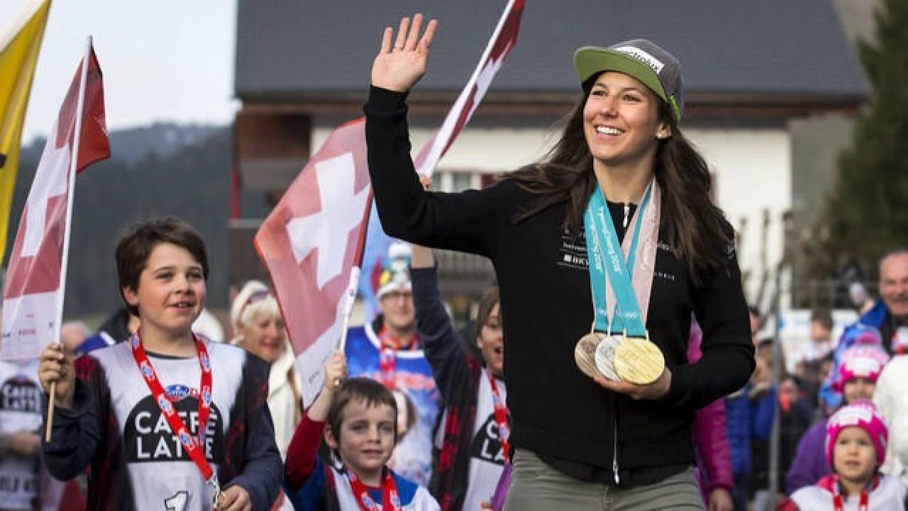 Wendy Holdener Ankunft Unteriberg 8.4.18