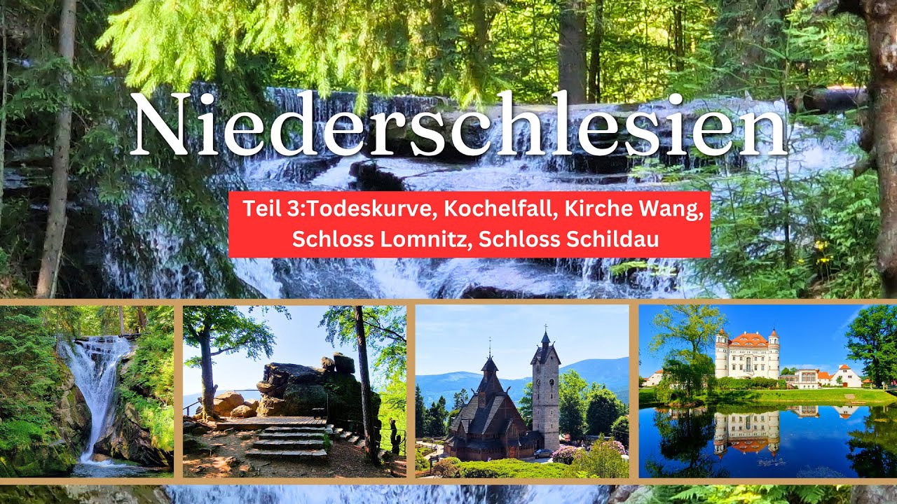 Niederschlesien-Reise Teil 3: Todeskurve, Kochelfall, Kirche Wang, Schlösser Lomnitz und Schildau
