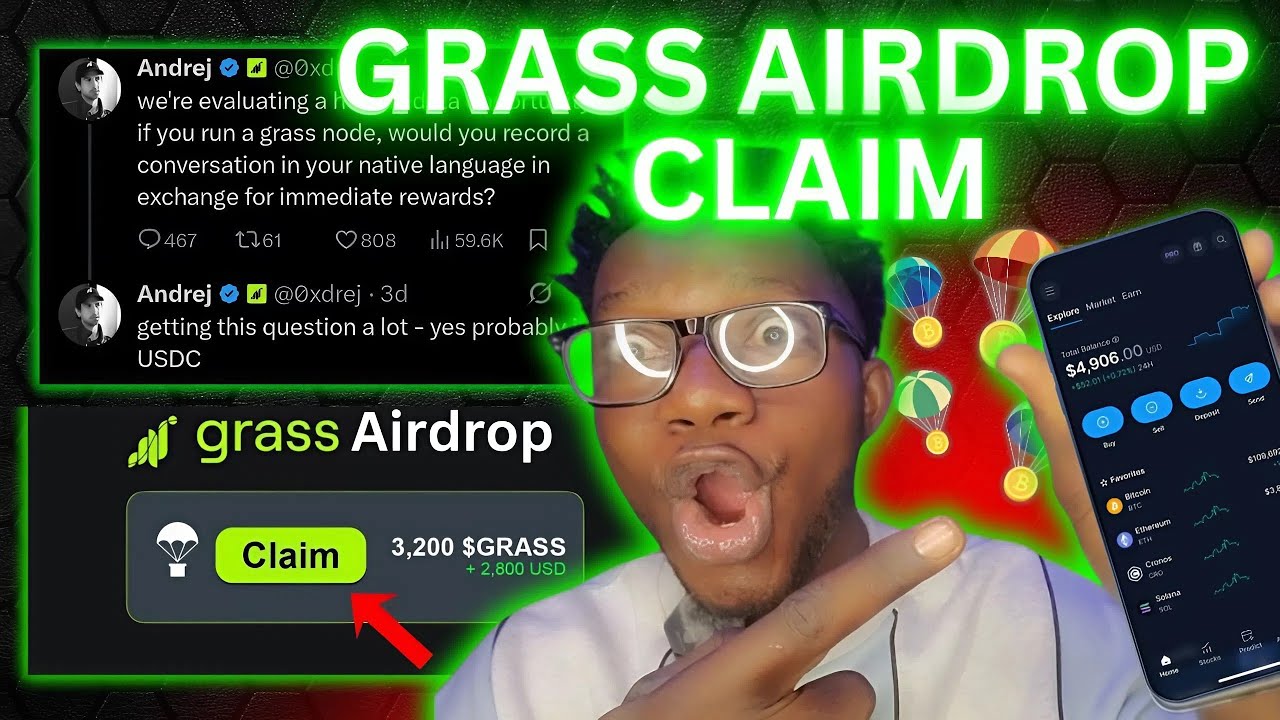 Обновления аирдропа Grass | Общайтесь и получайте деньги в USDC | Получите аирдроп Grass на сумму...