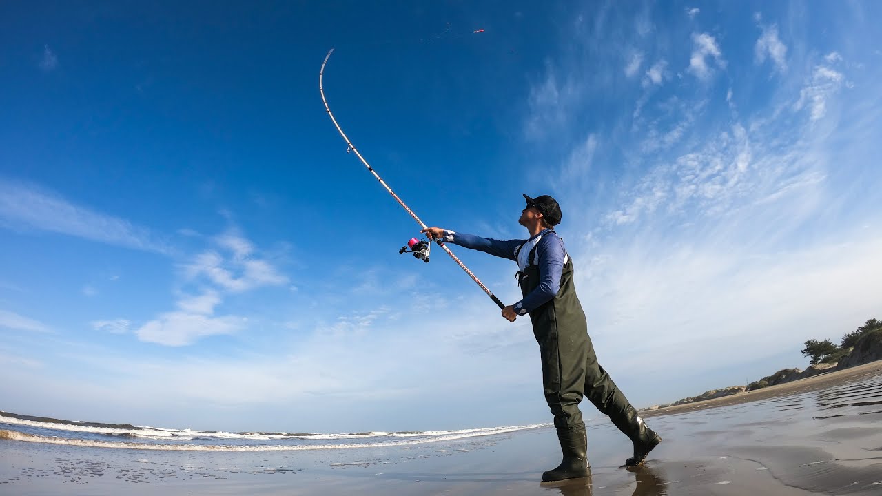 PESCA DE PRAIA EM UMA TARDE TÍPICA DO INVERNO NO RIO GRANDE DO SUL!