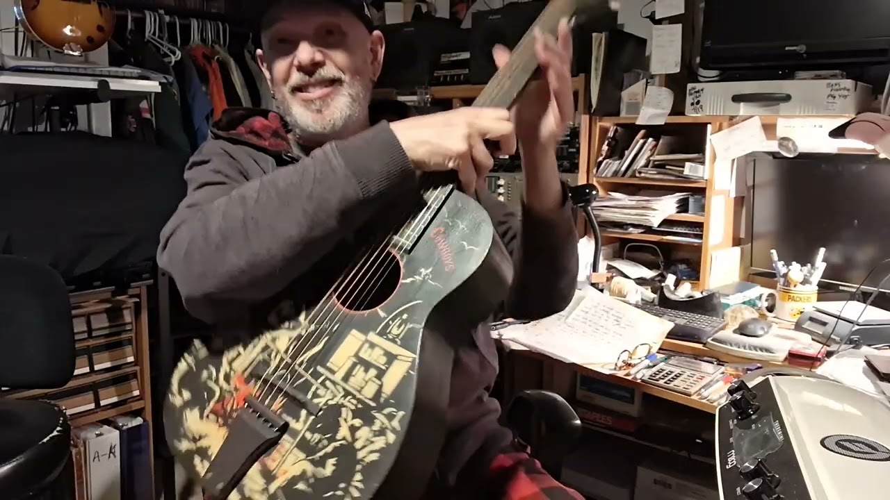 1943 Harmony H 237 Singing Cowboys stencil guitar wooden tailpiece WWII