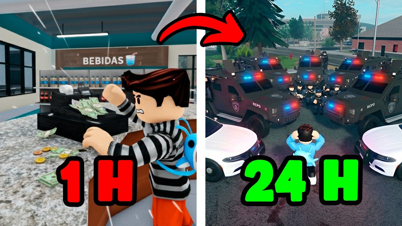 24 HORAS siendo CRIMINAL en Liberty County | ER:LC