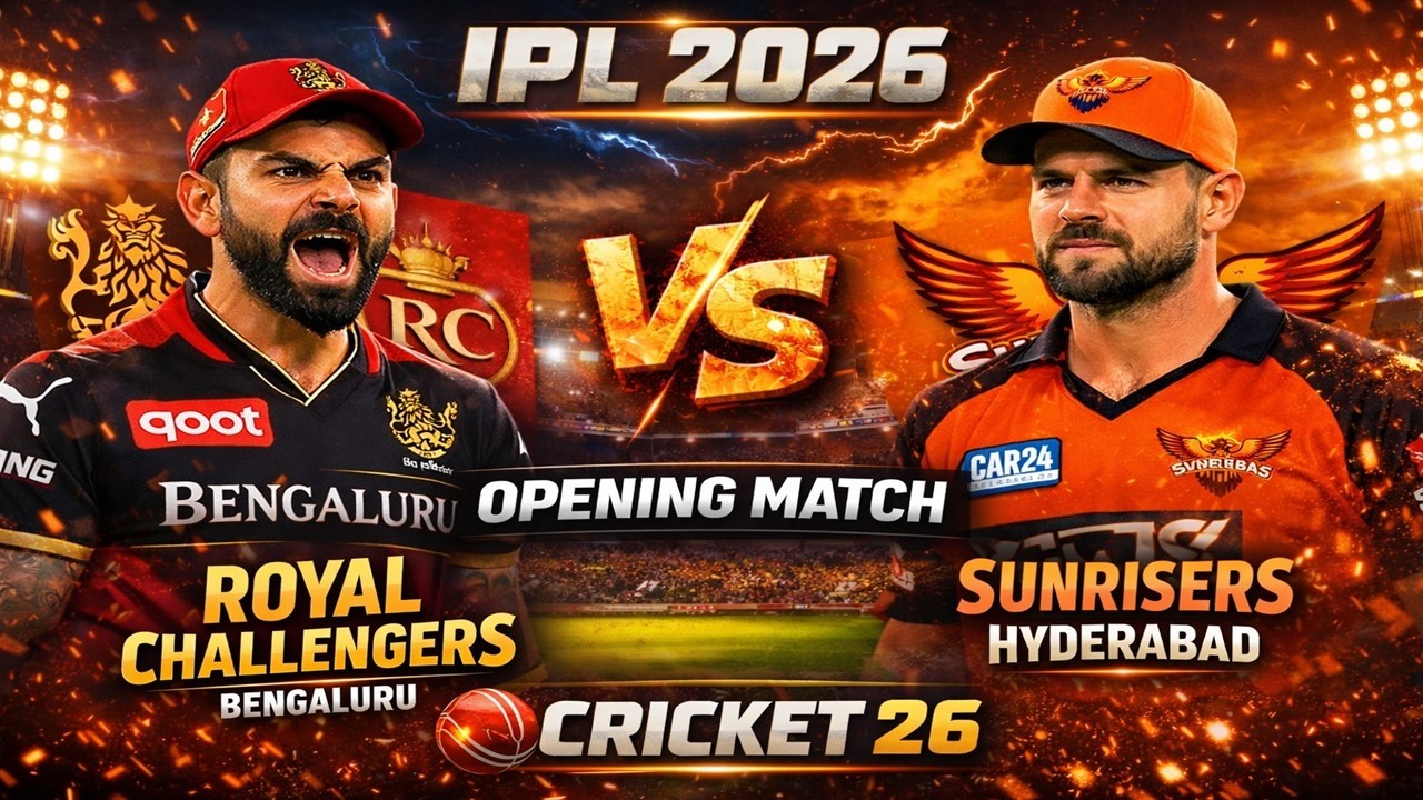 RCB vs SRH LIVE Match | IPL 2026 Opening Game | Cricket 26 Gameplay