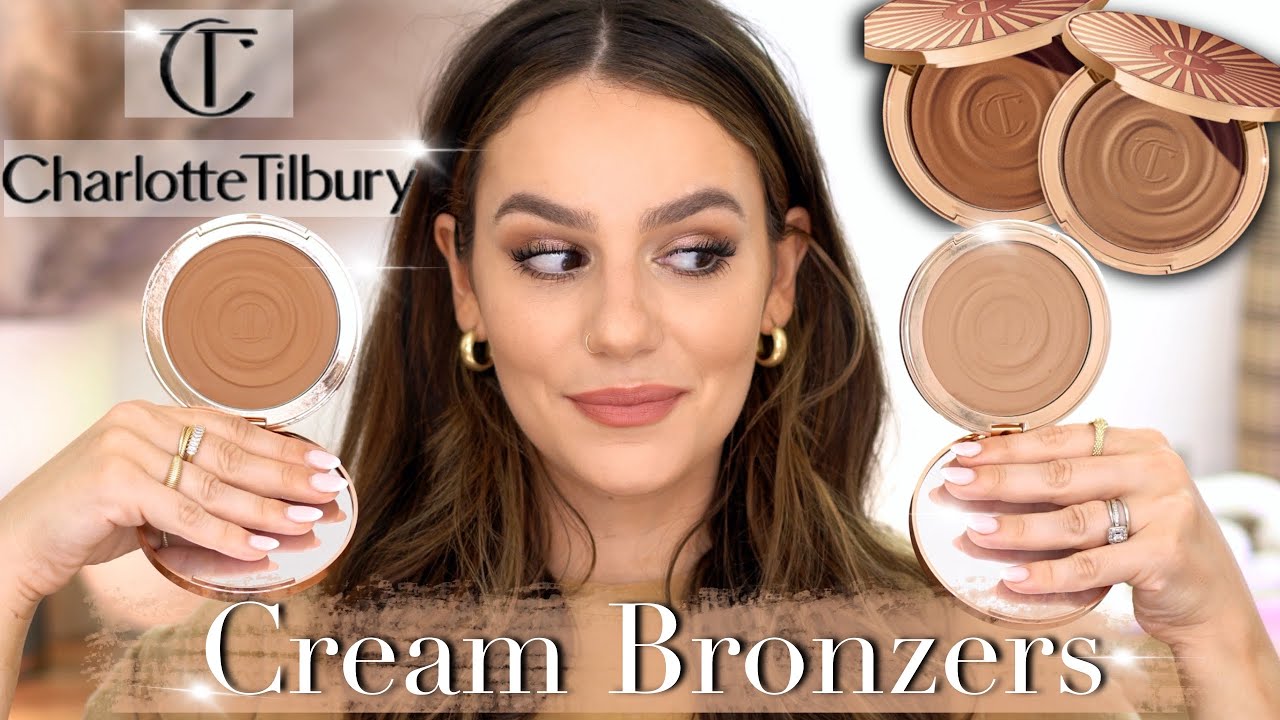 CHARLOTTE TILBURY : GLOW CREAM BRONZER : Light & Medium || REVIEW, Comparison & Application