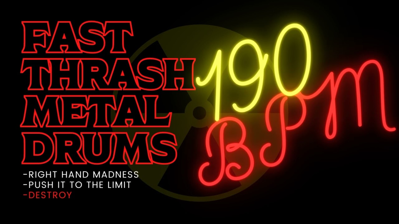 THRASH METAL DRUM TRACK #71| 190 BPM in the Style of FUGITIVE