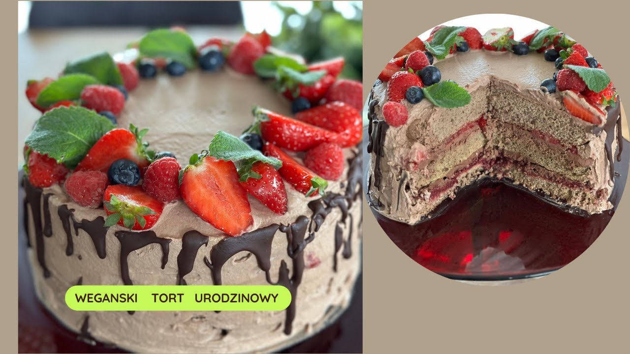 Wegański tort czekoladowy -  bez glutenu, bez cukru / PROSTY PRZEPIS