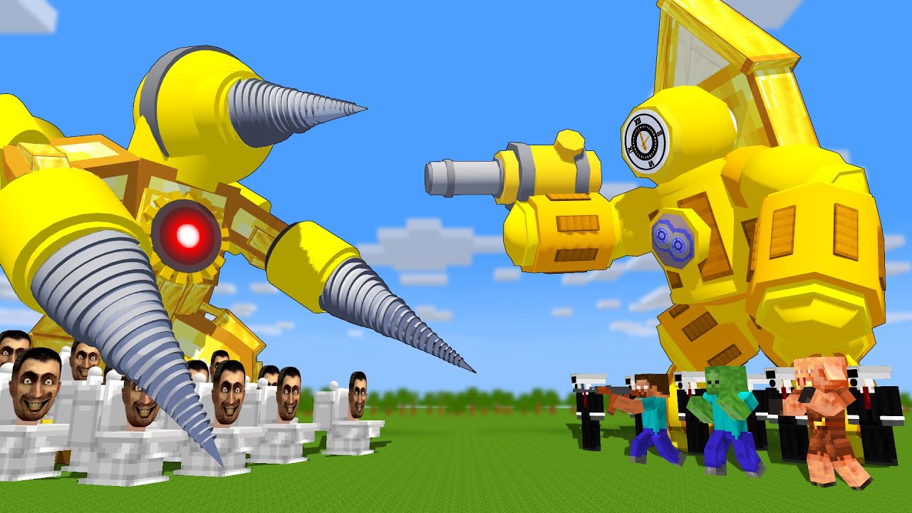 Mobs: TITAN DRILLMAN & SKIBIDI BOSS VS TITAN CLOCKMAN -Animation