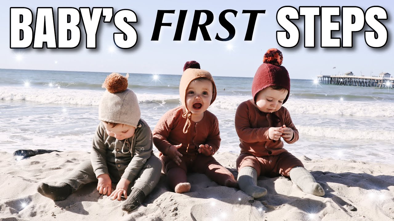 BABY'S FIRST STEPS!! Caught on Camera. Which triplet is walking first without help??