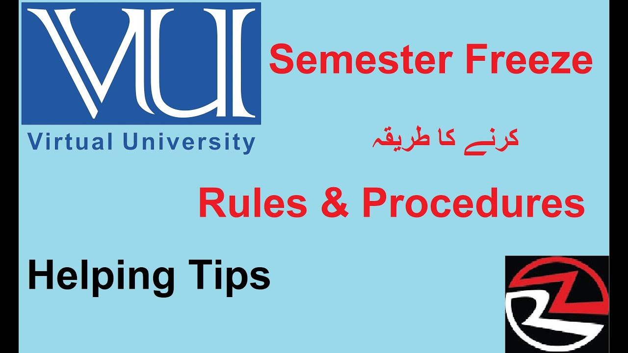 Semester freeze request in Virtual University | Rules & Full Procedure
