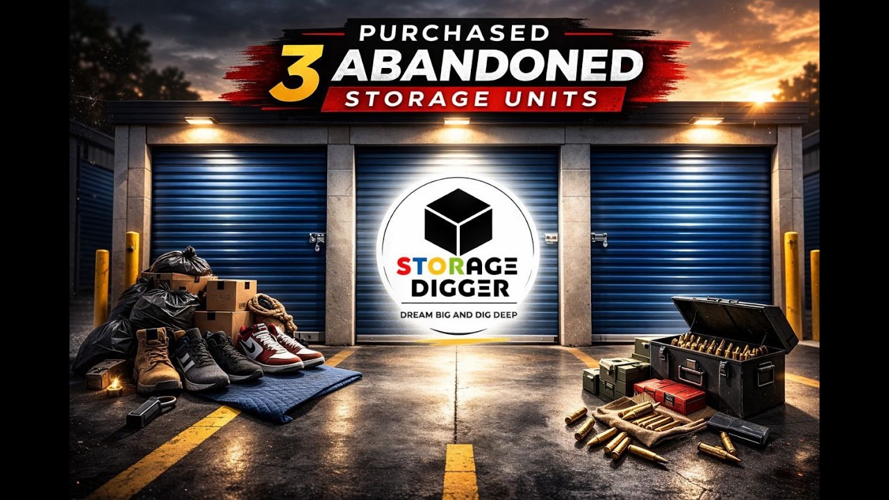 I Bought 3 Abandoned Storage Units In One Facility, Ammo, Lots of Shoes, Storage Digger Episode #1