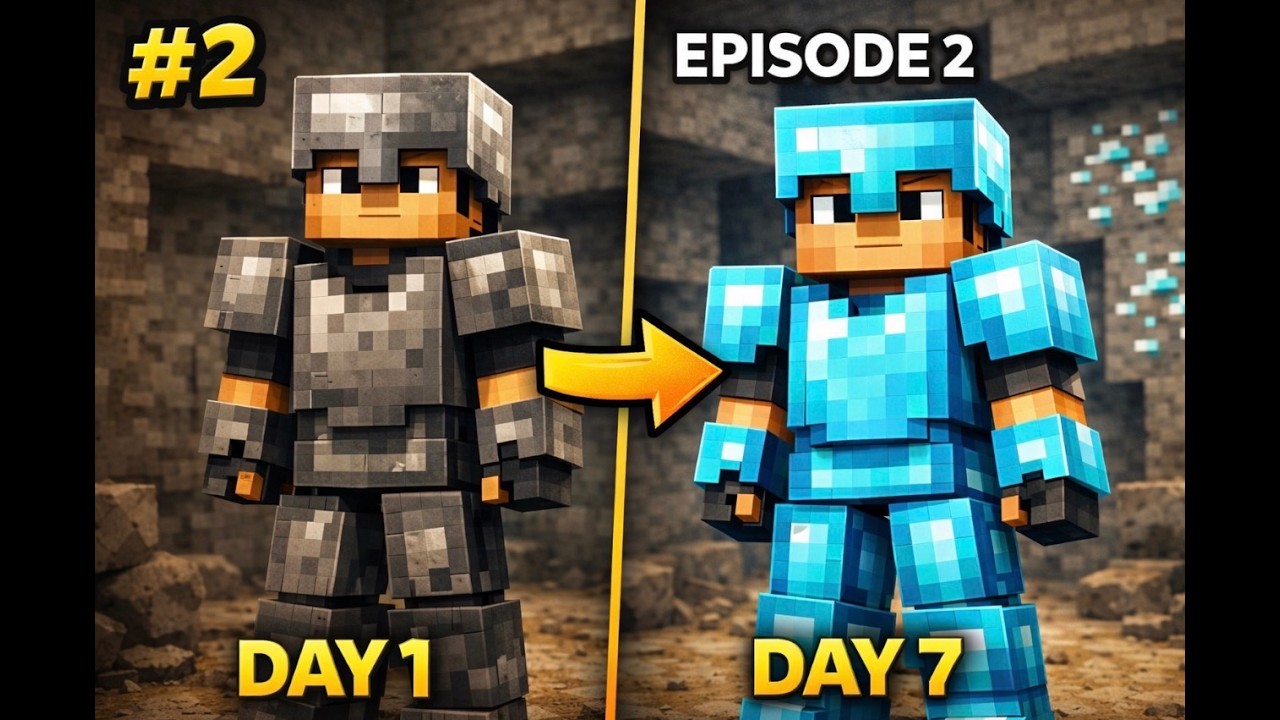 I Got FULL DIAMOND Armor WAY Too Early… 😱 | Minecraft Survival #2