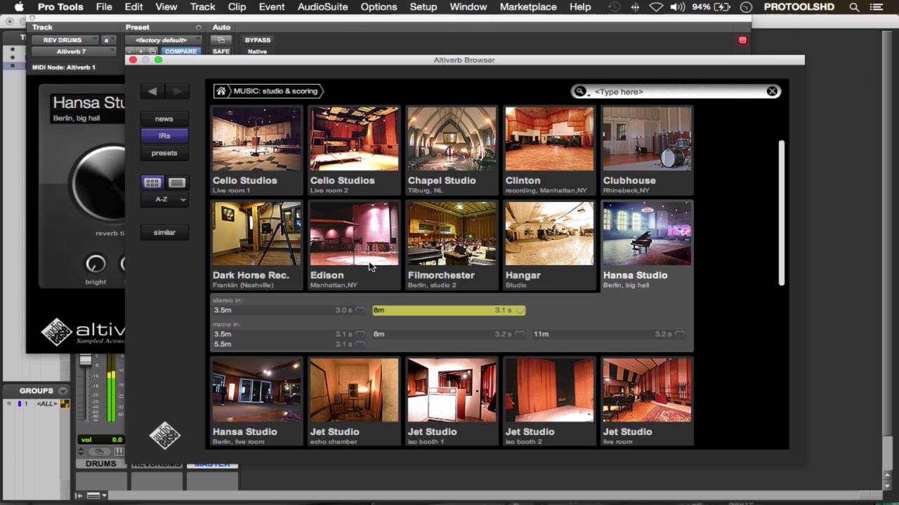 AUDIO EASE ALTIVERB 7 XL  PRTOTOOLS HD 10