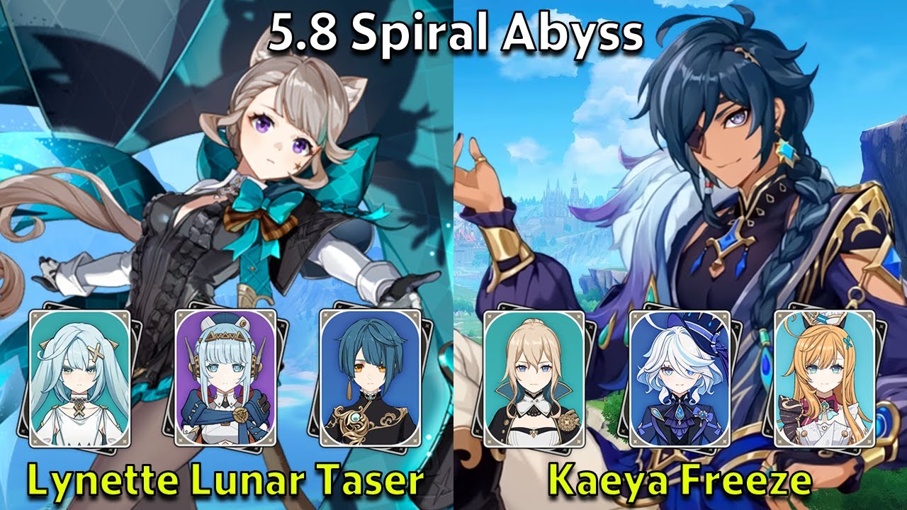 C6 Lynette Lunar Taser & C6 Kaeya Freeze - Genshin Impact 5.8 Spiral Abyss Full Clear