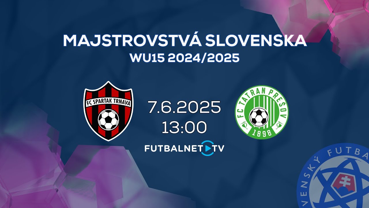Majstrovstvá Slovenska WU15 2024/2025: FC Spartak Trnava - FC Tatran Prešov