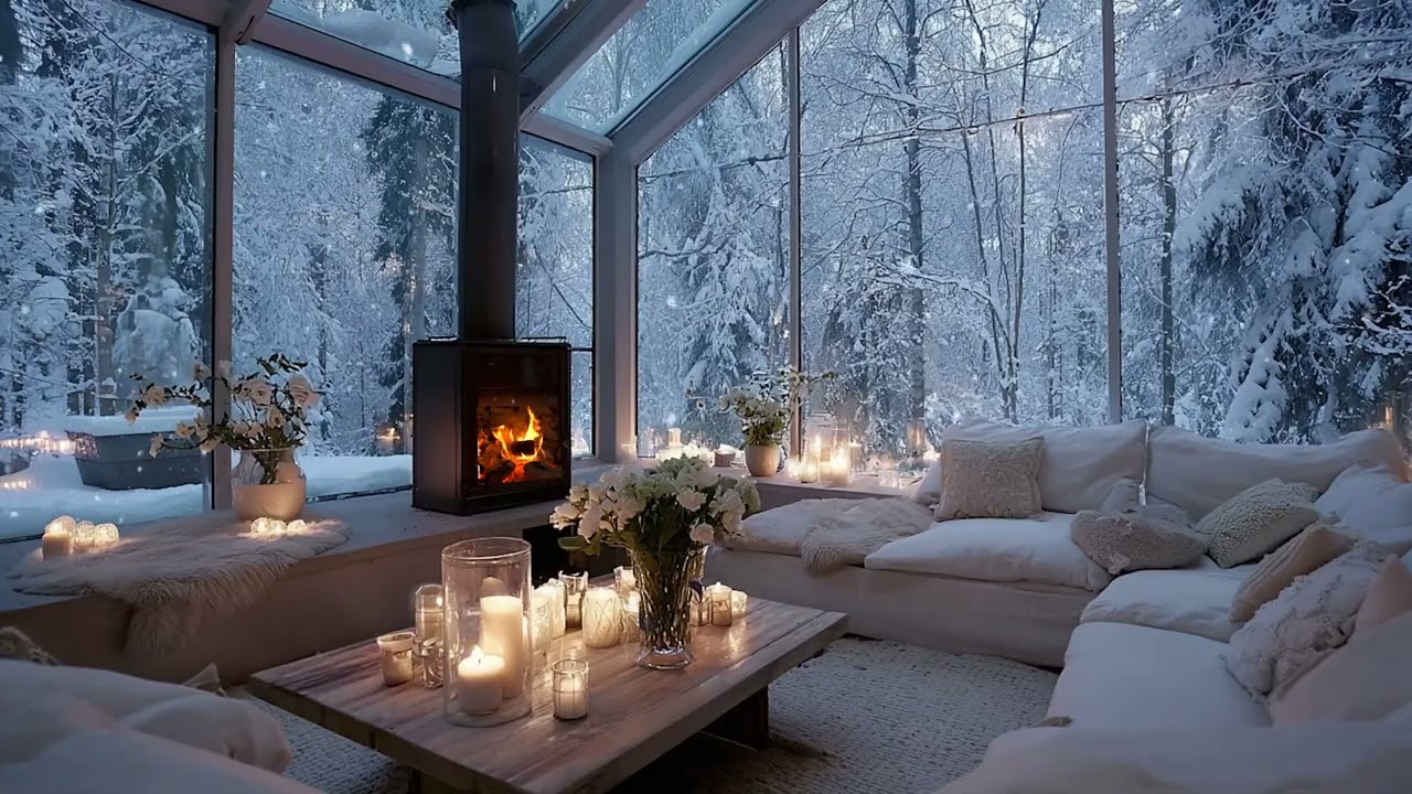 Peaceful Winter Piano Atmosphere 🌨️ Snow Outside the Window  Calm Mind & Energy Restore