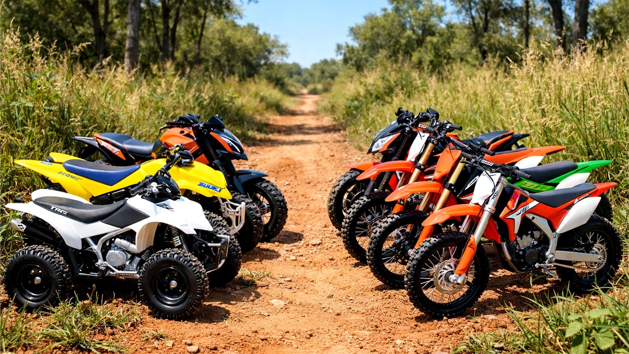 Dirt Bike Finger | Riding Honda CRF & Kawasaki KX Motocross | Hunting Mainan Motor Trail di Hutan
