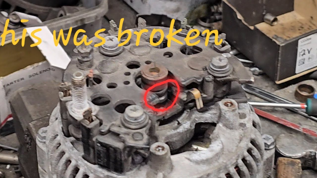 Saab 9000 Aero, removing the alternator.