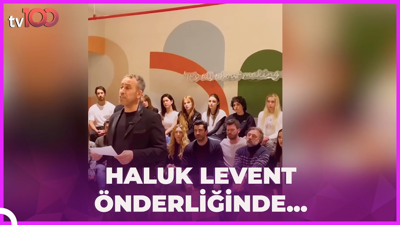 Hande Erçel, Ezgi Mola, Kenan İmirzalıoğlu hep birden Haluk Levent'in arkasında...