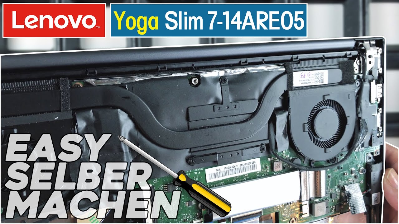 Lenovo Yoga Slim 7-14ARE05 von Innen - RAM, SSD, Akku, Lüfter wechseln - Anleitung