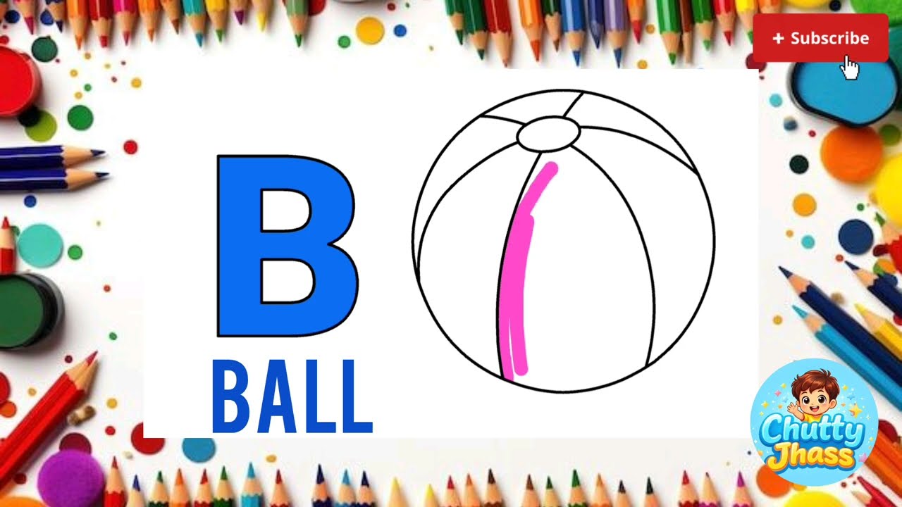 B For Ball Coloring Video| Alphabets Series #coloring #color #forkids #coloringforkids