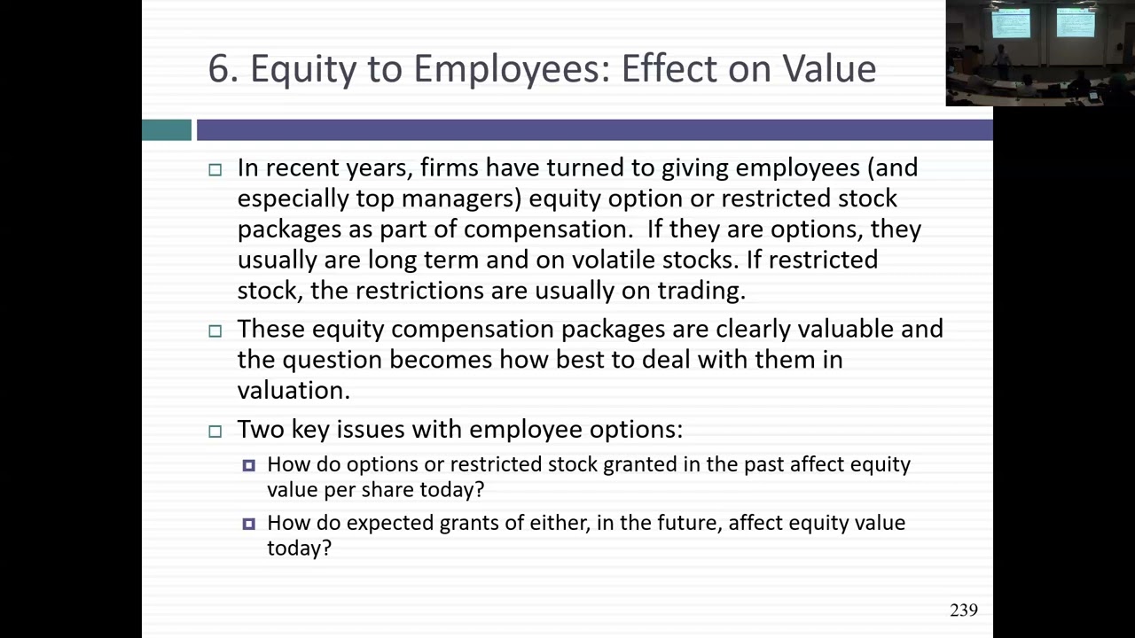 Session 13 (Val MBAs): Stock-based Compensation and Story Telling in Valution!