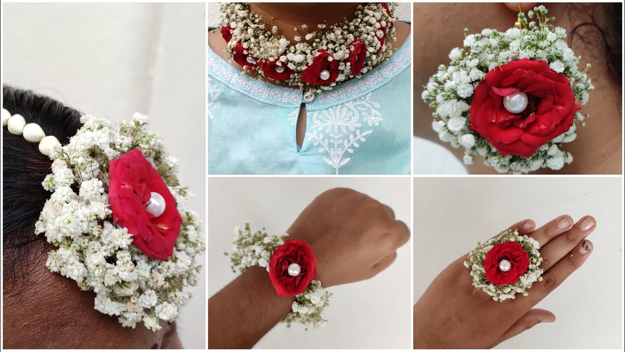 Easy Floral jewelry making for haldi/mehndi functions