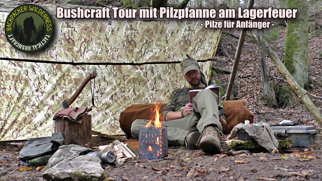 Bushcraft Tour mit Pilzpfanne am Lagerfeuer - Pilze für Anfänger -
