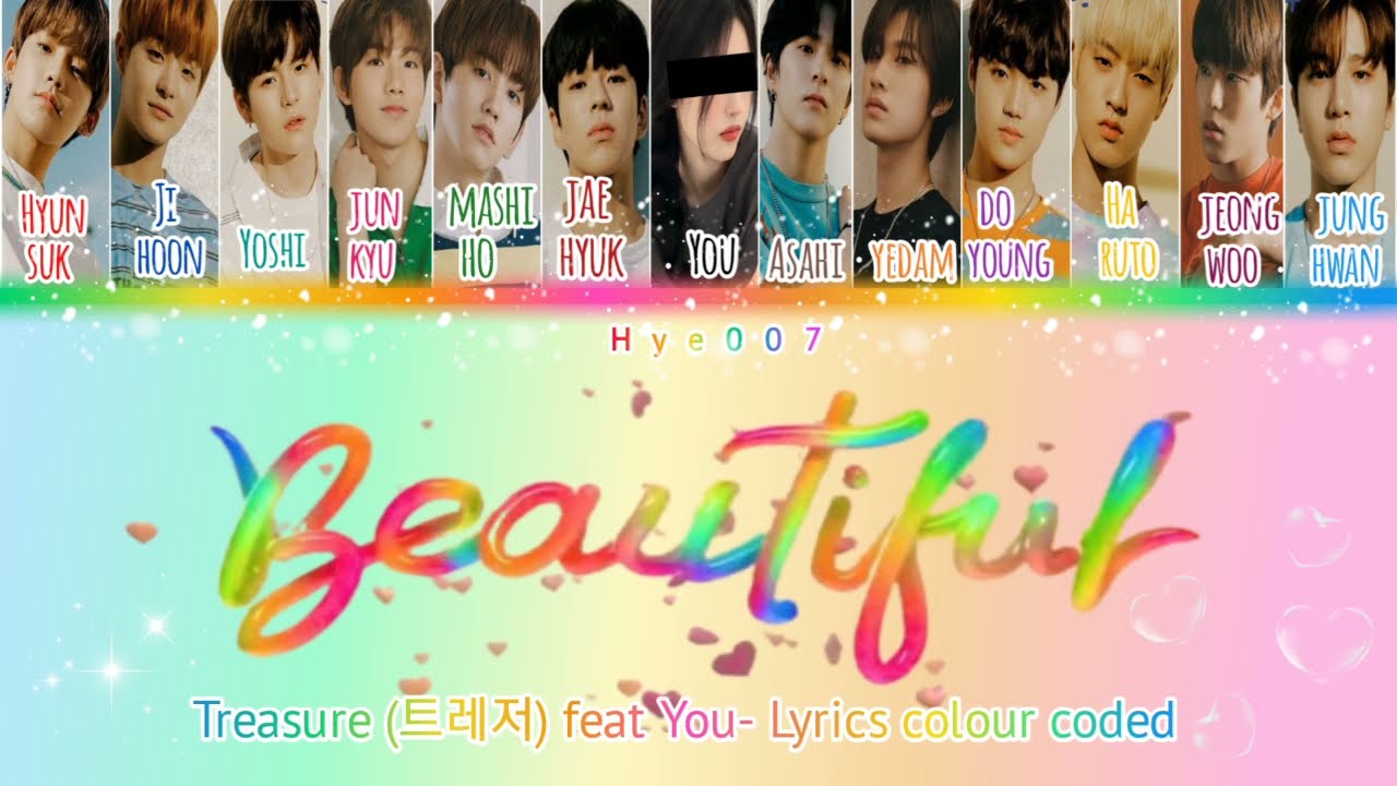 [Karaoke] TREASURE (트레저) feat You- 'Beautiful' (Lyrics colour coded)