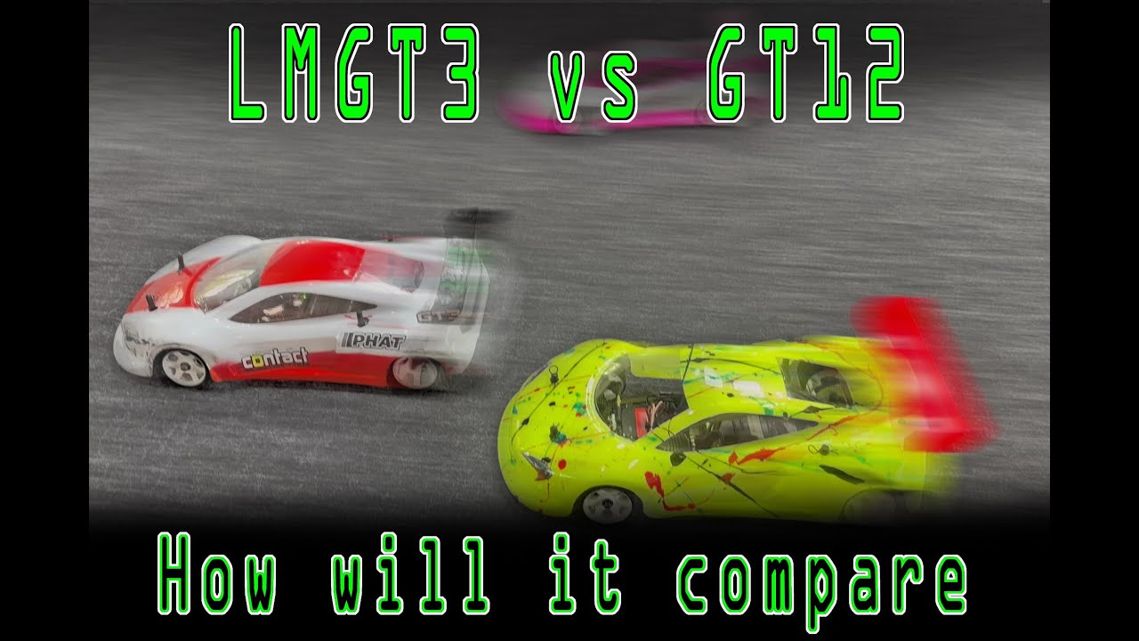 Indoor RC car racing LMGT3 vs GT12